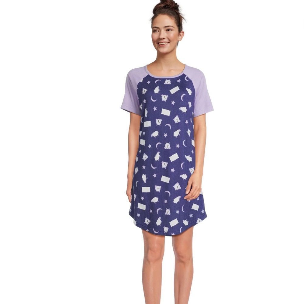 Women's Purple and Lavender Moon & Stars Nightgown Sz 2X